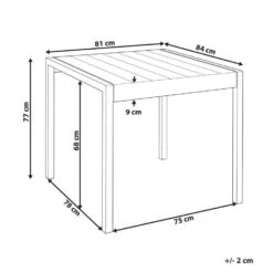 BARTICA - Tuintafel - Grijs - 81 X 84 Cm - Synthetisch Materiaal -Beliani Winkel 68020a91255649eca806556ff931f7b8