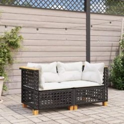 VidaXL - Tuinbank - Zwart - Poly Rattan - 2 Stuks 11 VidaXL - Tuinbank - Zwart - Poly Rattan - 2 Stuks -Beliani Winkel 687f85776c5a40fe9aac788e02f82beb