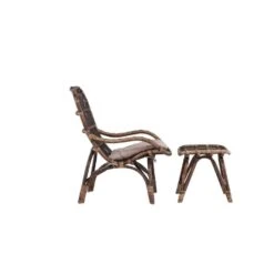 Svea - Leila Loungestoel - Donker Walnoot - Rattan -Beliani Winkel 68be83e2e1c04b708144b052c69cd65f