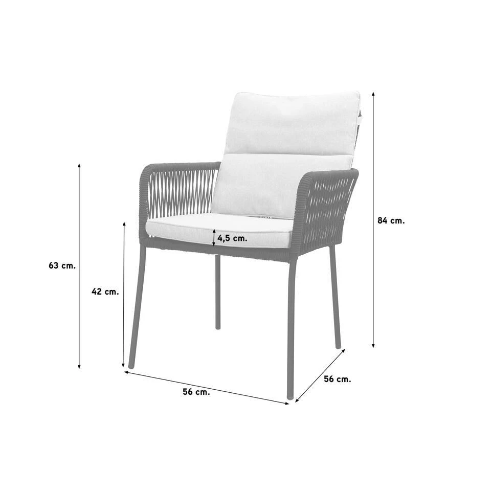 Teresa Dining Rope Tuinstoel - Black 7 Teresa Dining Rope Tuinstoel - Black - Afbeelding 7