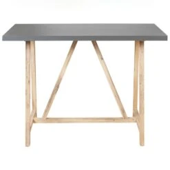 TALAMONE - Tuintafel - Lichthout/Grijs - 140 X 70 Cm - Vezelcement -Beliani Winkel 69810152684740a1aa196f3e7d3594f4