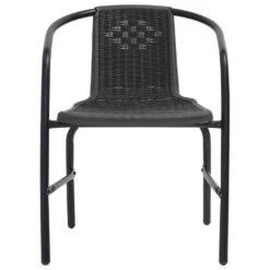 VidaXL - Tuinstoelen - 110 Kg - Zwart - Rattan En Staal - 4 Stuks -Beliani Winkel 6989705bb23a427ba2b74fb7bc914018