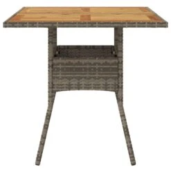 VidaXL - Tuintafel Met Acaciahouten Blad - Grijs - Poly Rattan - 80 X 80 X 75 Cm -Beliani Winkel 698b94a7008741d6a0fa5e8725f467d7