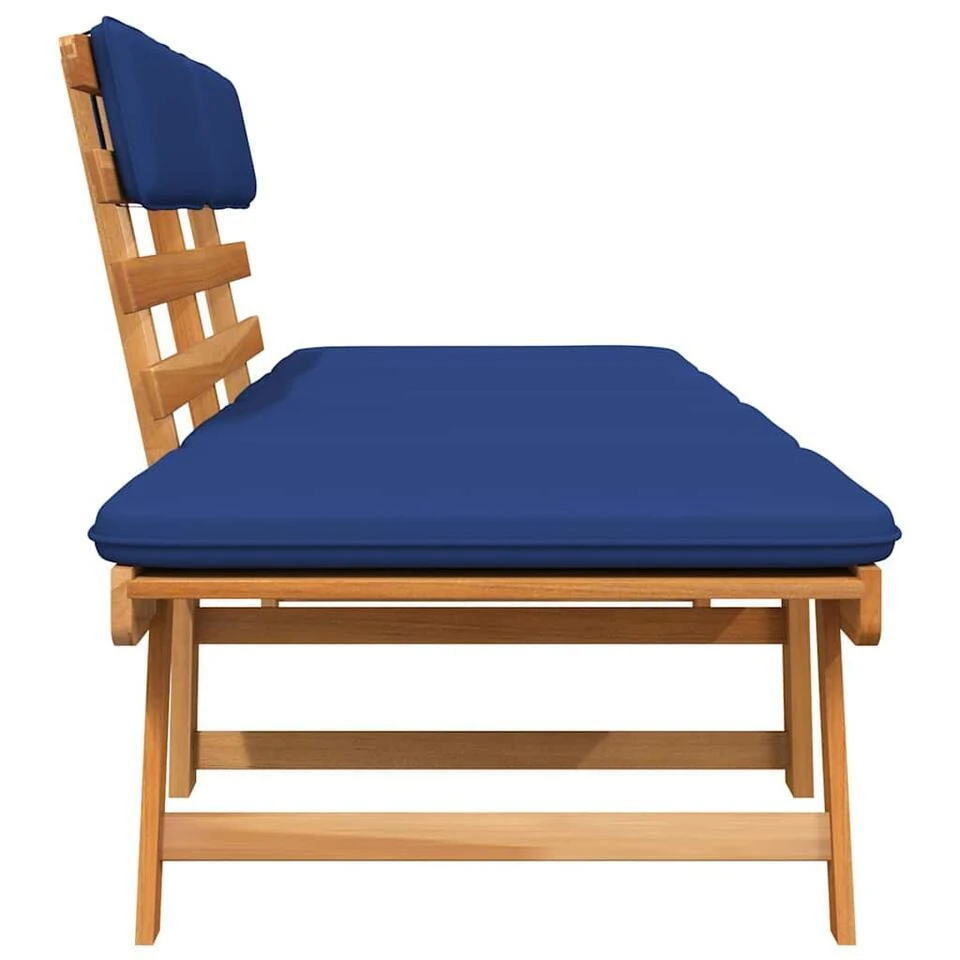 VidaXL - Tuinbank - Blauw - Acaciahout - 190 Cm - 2-in-1 - Met Kussen 8 VidaXL - Tuinbank - Blauw - Acaciahout - 190 Cm - 2-in-1 - Met Kussen - Afbeelding 8