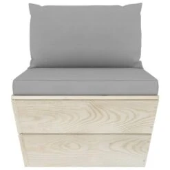 VidaXL - Tuinmiddenbank - Grijs - Geïmpregneerd Vurenhout - Met Kussens Pallet -Beliani Winkel 6af34917d68f4df19306e87398ff529d