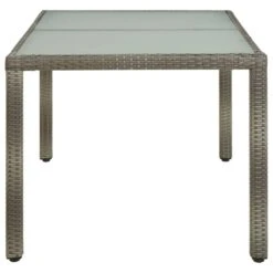 VidaXL - Tuintafel - Grijs - Gehard Glas En Poly Rattan - 150 X 90 X 75 Cm -Beliani Winkel 6b8b6aa4d317407c803c057f0360d893