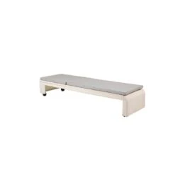 Svea - Yuri Ligbed - Wicker - Wit/grijs -Beliani Winkel 6ba0c4c8bff0448090b4cd725c28ebc6