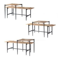 CALICOSY - Set Van 2 Salontafels JESSIE - Licht Hout - 38x100x40 Cm -Beliani Winkel 6bd016941fbf49ef8360d6a0e21d8204