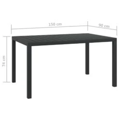 VidaXL Tuintafel 150x90x74 Cm Aluminium En HKC Zwart -Beliani Winkel 6d519836cbb144ed883b426a9611b520