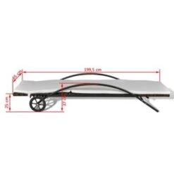 VidaXL Ligbed Met Kussen En Wieltjes Poly Rattan Bruin -Beliani Winkel 6e5b2eb1ab1b41e48e07b07b415740bc