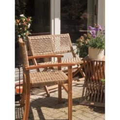 Set Van 2 Tuinstoelen Van Acacia En Touw -Beliani Winkel 6e7ceaa665a942238678a84f7e0f47e1