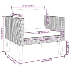 VidaXL - Tuinbank Eenzits - Zwart - Poly Rattan - Met Kussens -Beliani Winkel 6f330b3155a846be8dda676436d27443