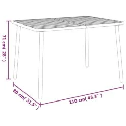 VidaXL - Tuintafel - Antraciet - Staal - 110 X 80 X 71 Cm -Beliani Winkel 70361c4c57264d9c90e2c510d143a15e