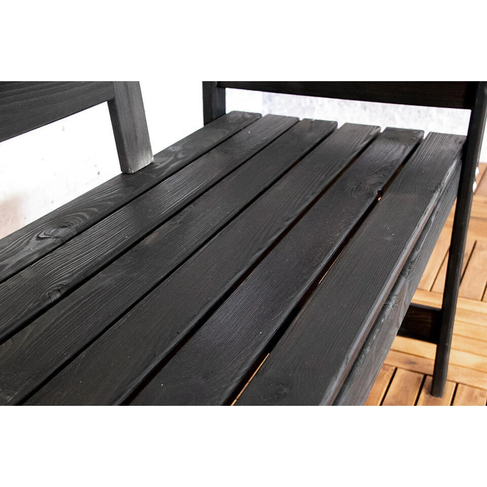 SenS-Line Friesen Tuinbank - Hout - Zwart 4 SenS-Line Friesen Tuinbank - Hout - Zwart - Afbeelding 4