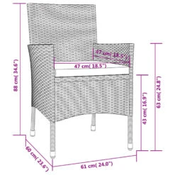 VidaXL - Buitenstoelen - Kussens - Zwart - Poly Rattan - 4 Stuks -Beliani Winkel 70c717296edb409786efc7d04e9db4b0