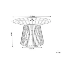 AGELLO - Tuintafel - Lichthout - ⌀ 120 Cm - Acaciahout -Beliani Winkel 70de44781b014942ac4834b387a41a1c