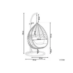 ARSITA - Hangstoel - Grijs - 100 Cm - PE Rotan -Beliani Winkel 71502186d9f3424f8bbb8b728a247952
