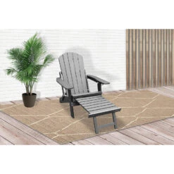SenS-Line Montreal Relax Tuinstoel - HIPS Kunststof - Grijs -Beliani Winkel 7150ee0c9d544360bd69fb2dc5277501
