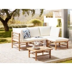 CERRETO - 1-zits Module - Wit - Bamboe -Beliani Winkel 726a3ca4497b486f9c7b5586db4368e0