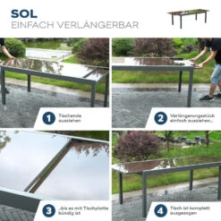 Merkloos HOME DELUXE Tuintafel SOL - 240cm - Grijs 12 Merkloos HOME DELUXE Tuintafel SOL - 240cm - Grijs -Beliani Winkel 7289ff555a224dae87e2e7feba3b2451