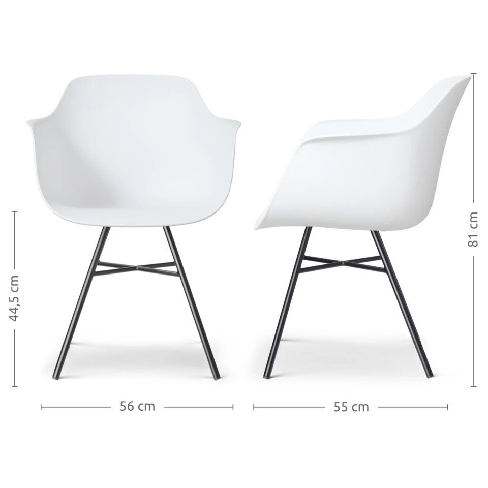 Nolon Noa-Puk Kunststof Wit - Zwart Onderstel 4 Nolon Noa-Puk Kunststof Wit - Zwart Onderstel - Afbeelding 4