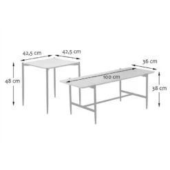 CALICOSY - Set Van 2 Salontafels JESSIE - Licht Hout - 38x100x40 Cm -Beliani Winkel 7328ba18f9e94d6693fb69b63348abaf