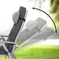 O'DADDY Opvouwbaar Ligbed Met Hoofdsteun - 183x60x39 Cm - Grijs -Beliani Winkel 73c13199cabd4224ab9fd1345fd0ff3c