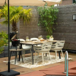 Garden Impressions Penedo Tuintafel 160x90 Cm - Light Teak Vironwood -Beliani Winkel 73e51b9cbd5746c68d1b021313e1367c