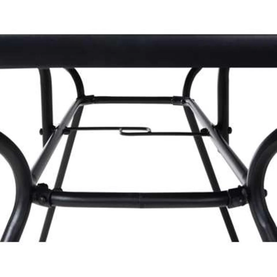 Beliani Tuintafel LIVO - Zwart Staal 3 Beliani Tuintafel LIVO - Zwart Staal - Afbeelding 3