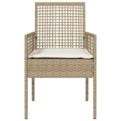 VidaXL - Tuinstoel - Beige - Poly Rattan - 53 X 60 X 85cm -Beliani Winkel 7569e39242824f93b6bd30134ede06fe