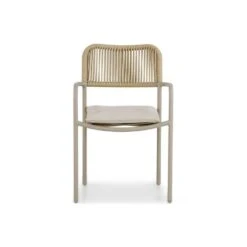 Tuinstoel Stapelbaar Aluminium/rope Taupe-naturel-bruin Coco Penya -Beliani Winkel 75d196b4fead49978343951bfa89cc61