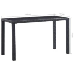 VidaXL Tuintafel 123x60x74 Cm Poly Rattan Zwart -Beliani Winkel 7737538069ef4a9cb146979499195af0