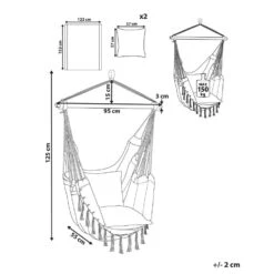 BONEA - Hangstoel - Grijs - Katoen -Beliani Winkel 7750f679c03b4f3895ebc4244a5e651a