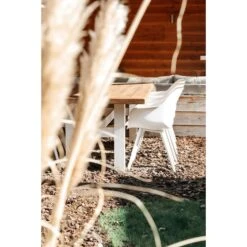 Hartman Heron Dining Tuintafel 240x100 Cm. - Wit/Teak -Beliani Winkel 776a65010f9d41d0800f32c81b9be459