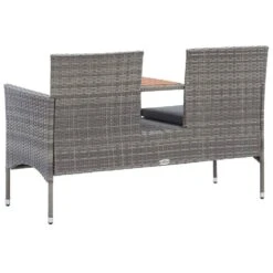 VidaXL Tuinbank 2-zits Met Tafeltje 143 Cm Poly Rattan Grijs -Beliani Winkel 7799818a98ab4446a7d20935e3997dc7