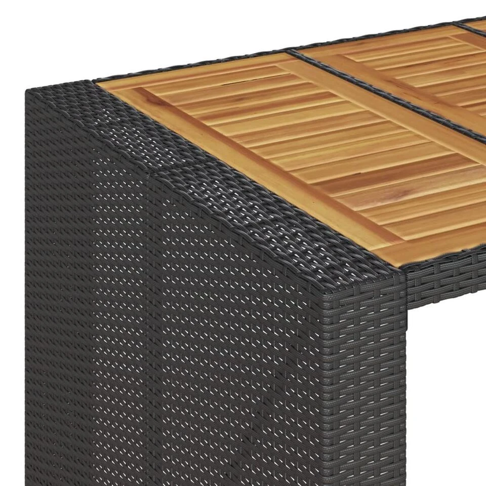 VidaXL - Tuinbartafel - Zwart - Poly Rattan - 105 X 80 X 110 Cm 9 VidaXL - Tuinbartafel - Zwart - Poly Rattan - 105 X 80 X 110 Cm - Afbeelding 9