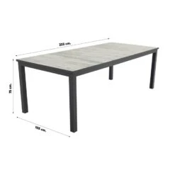 Hartman Comino Dining Tuintafel 223x105 Cm. - Keramiek/Grijs -Beliani Winkel 78aeee701f2944eaaa06bef9bc7b613e