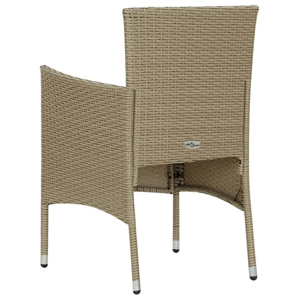 VidaXL Tuinstoelen 2 St Poly Rattan Beige 4 VidaXL Tuinstoelen 2 St Poly Rattan Beige - Afbeelding 4