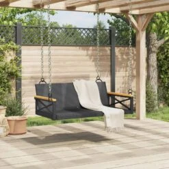VidaXL - Schommelbank - Zwart - Poly Rattan - 62 X 109 X 40 Cm -Beliani Winkel 7983f27cb346426a82cf7f3cc7dbc1f1