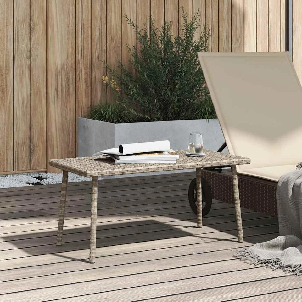 VidaXL - Tuin Salontafel - Grijs - Poly Rattan - 80 X 40 X 37 Cm 3 VidaXL - Tuin Salontafel - Grijs - Poly Rattan - 80 X 40 X 37 Cm - Afbeelding 3