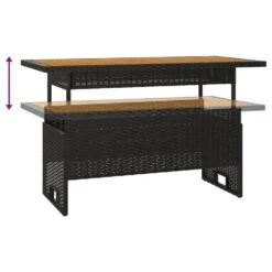 VidaXL - Tuintafel - Zwart - Acaciahout En Poly Rattan - 100x50x43/63 Cm 11 VidaXL - Tuintafel - Zwart - Acaciahout En Poly Rattan - 100x50x43/63 Cm -Beliani Winkel 79d48825268c4a81b7a3f50446be4d85