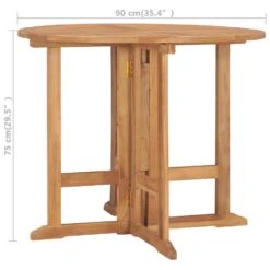 VidaXL - Tuintafel Inklapbaar - Bruin - Massief Teakhout - Ø 90x75 Cm -Beliani Winkel 7a094cb811e94cbc837acdb9abec8b0c