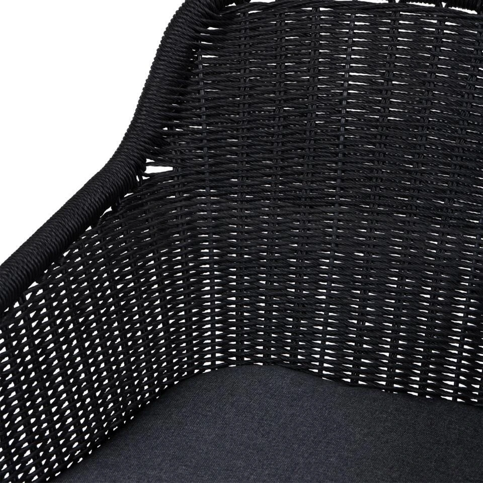 Lisomme Loki Rotan Tuinstoel Zwart - Met Zitkussen 4 Lisomme Loki Rotan Tuinstoel Zwart - Met Zitkussen - Afbeelding 4