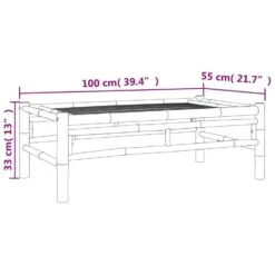 VidaXL - Tuintafel - Bruin - Bamboe - 100 X 55 X 33 Cm -Beliani Winkel 7b201e7b4083466faf8262a6f094243e