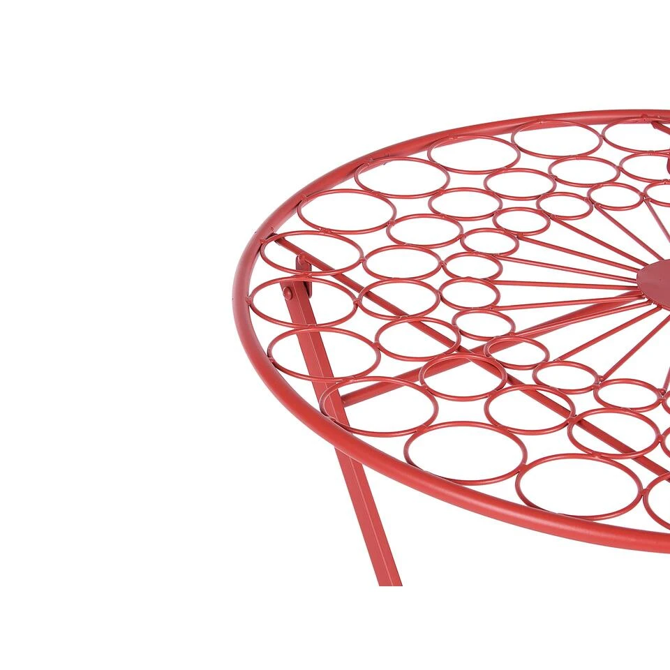 Beliani Tuintafel SCARIO - Rood Ijzer 4 Beliani Tuintafel SCARIO - Rood Ijzer - Afbeelding 4