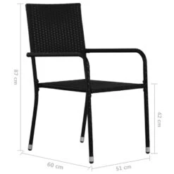 VidaXL - Tuinstoelen - Stapelbaar - Zwart - Poly Rattan - 2 Stuks -Beliani Winkel 7bd74594a76f4f7db4f9670622dc8962