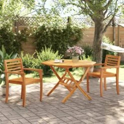 VidaXL - Tuinstoelen - Bruin - Acaciahout - 2 Stuks - 59x55x85 Cm -Beliani Winkel 7cd91d3eb7d1403189d45faadf2d90e5