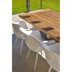 Hartman Heron Dining Tuintafel 240x100 Cm. - Wit/Teak -Beliani Winkel 7cf6a588b89e44f98923945d4e8dc1d5