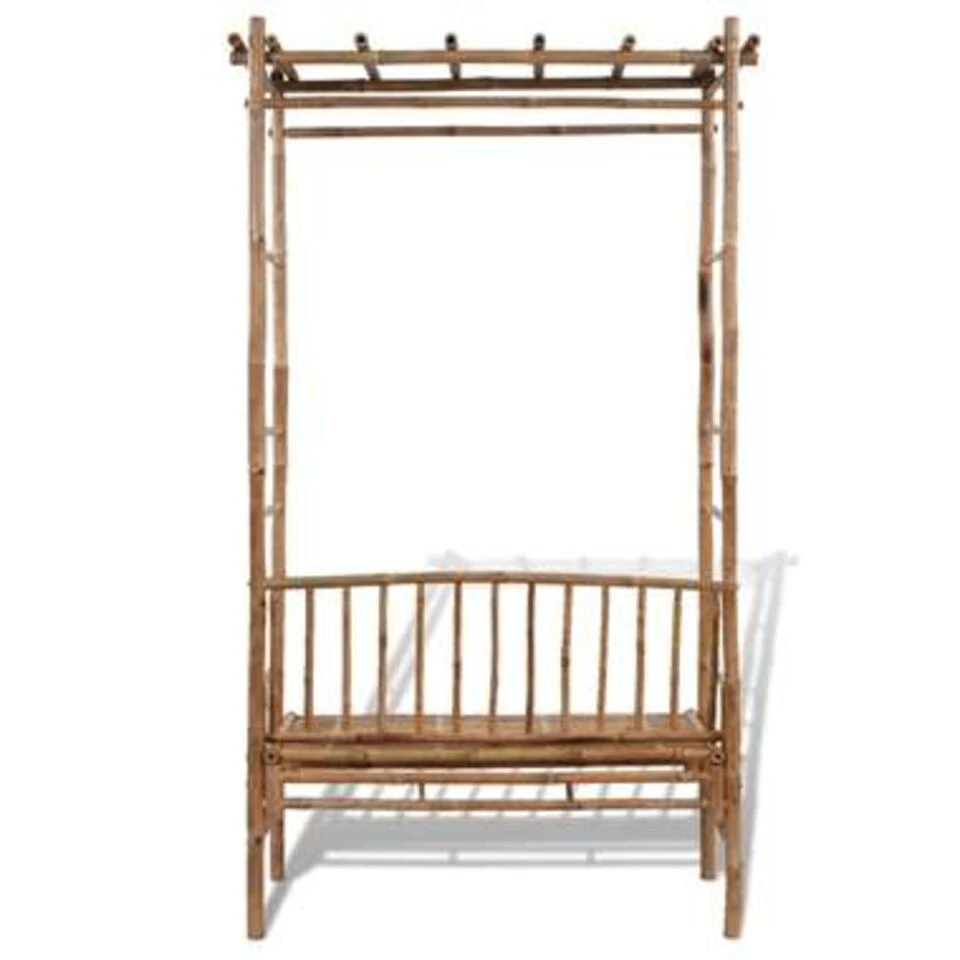 VidaXL Tuinbank Met Pergola 130 Cm Bamboe 2 VidaXL Tuinbank Met Pergola 130 Cm Bamboe - Afbeelding 2