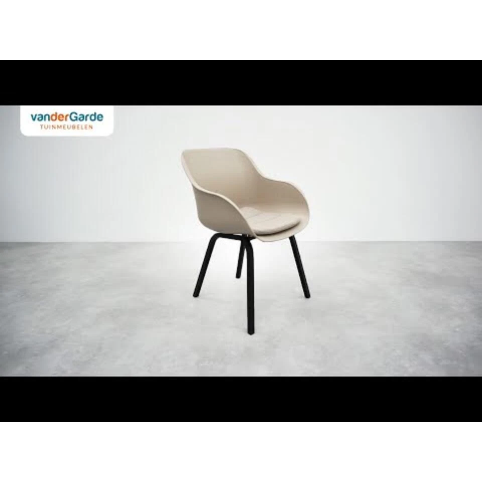 Hartman Le Soleil Element Dining Armstoel - Soft Taupe/Black - 4 St. 4 Hartman Le Soleil Element Dining Armstoel - Soft Taupe/Black - 4 St. - Afbeelding 4